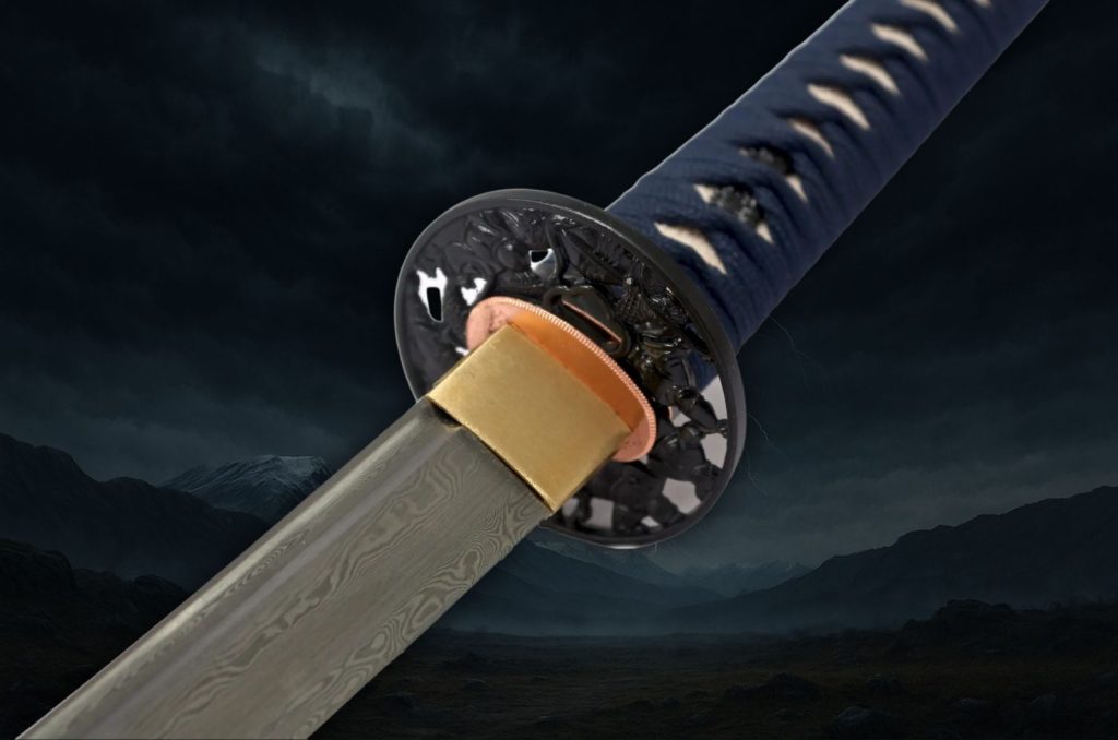 Katana Sakura (Acier Damas & Véritable Peau de Raie)